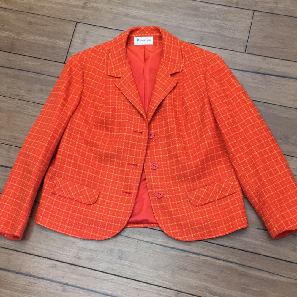 Vintage orange jacket Country Miss classic. Size M